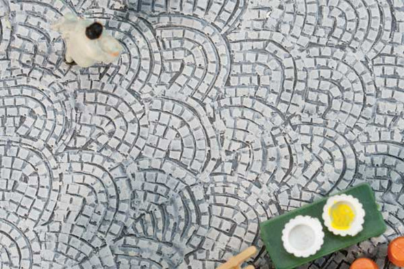 Faller 272312 - Self-Adhesive Road Surface Sheet Roman Cobblestone (light gray) - N Scale